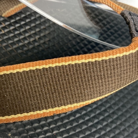 Chaco Vibram Flip Flops Sandals Brown Tan Orange Stripe Gorpcore Hiking Scandi main image 12